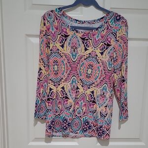 Colorful Paisley Women's Top SzL